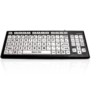 Accuratus BigKeys Black on White Keyboard