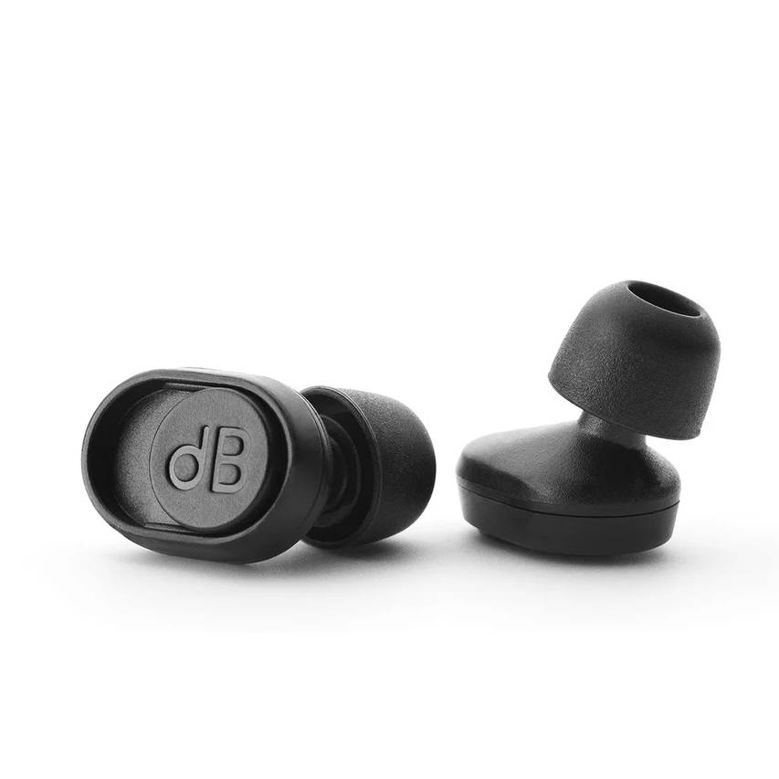 dBud earplugs on white background