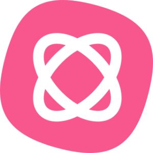 mindmeister logo, magenta rounded square, tilted 20 degrees to the left, with two white ovals inside, overlapping each other at 45 degrees and 315 degrees