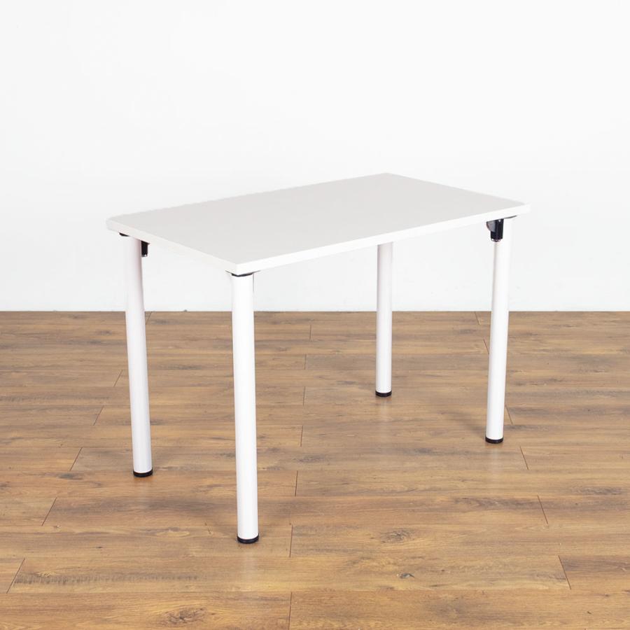 Positiv rectangular home worker desk with foldaway legs, mfc top, white frame