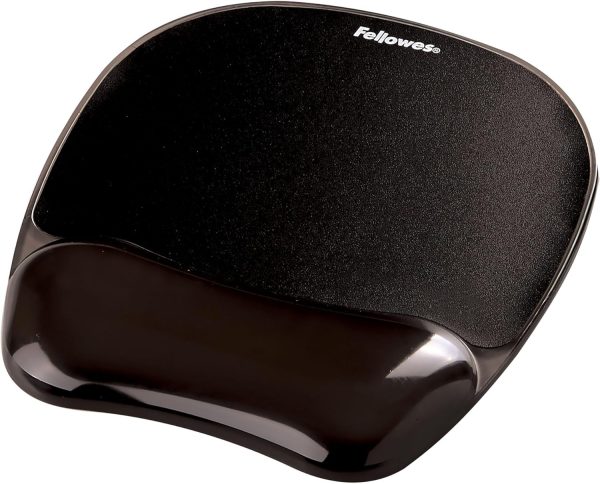 Fellowes Crystal Mouse Pad And Wrist Rest Black