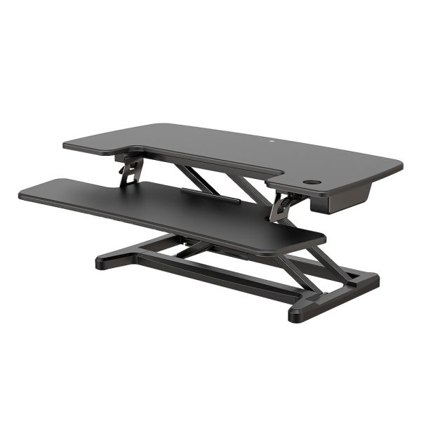 Freelift Electric Standing Desk Convertor Black w/Double Arm