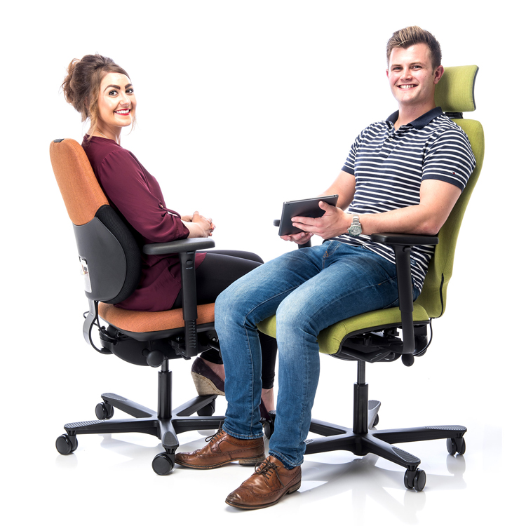 Orangebox flo high back ergonomic task chair, no arms, no headrest - Image 4