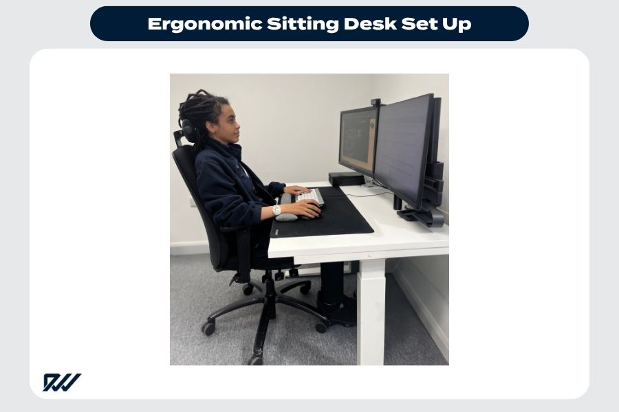 Ergonomic sitting Desk Set up