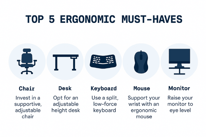 Home Office Ergonomic Must-Haves infographic