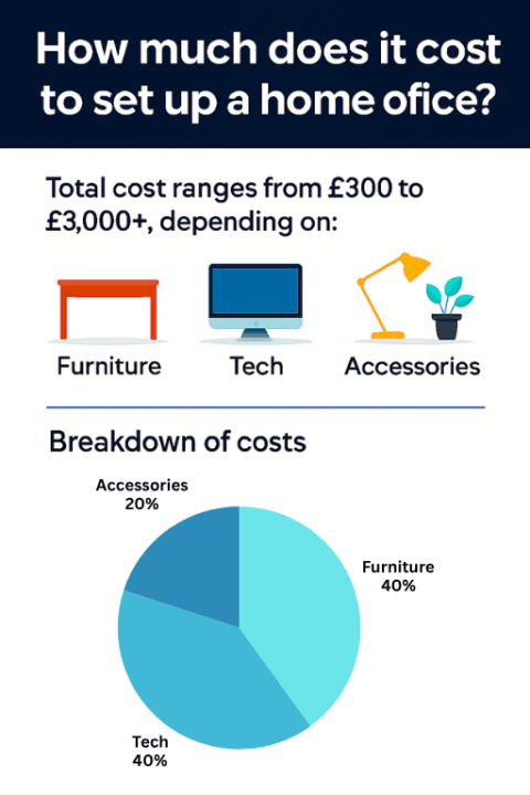 How much does it cost to set up a home office infographic