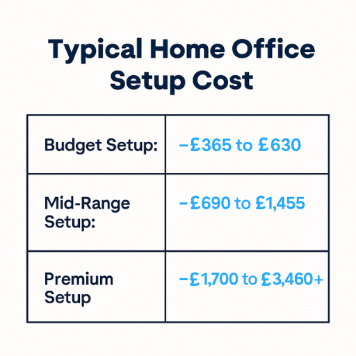 typical home office setup cost infographic