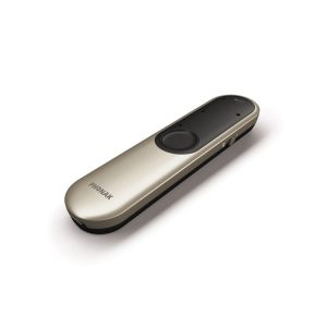 Roger On 3 wireless microphone shown on a white background, displaying a slim assistive listening device designed to improve speech clarity in meetings and group environments.