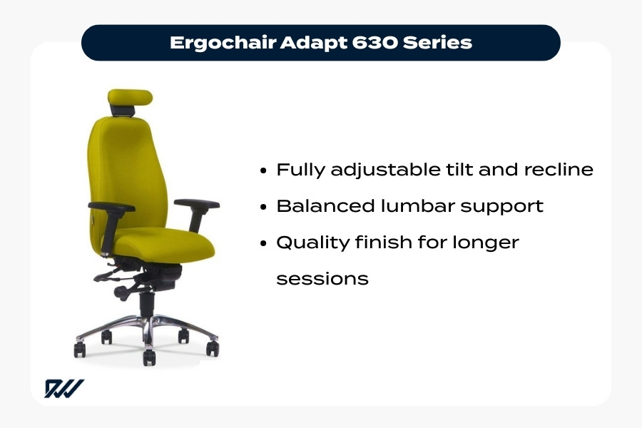 Ergochair Adapt 630 Series ergonomic chair with fully adjustable tilt and lumbar support