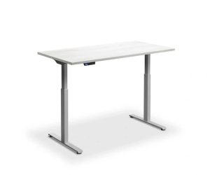 RUSA dual motor height adjustable electric desk 1600mm x 800mm Silver Frame & White Top