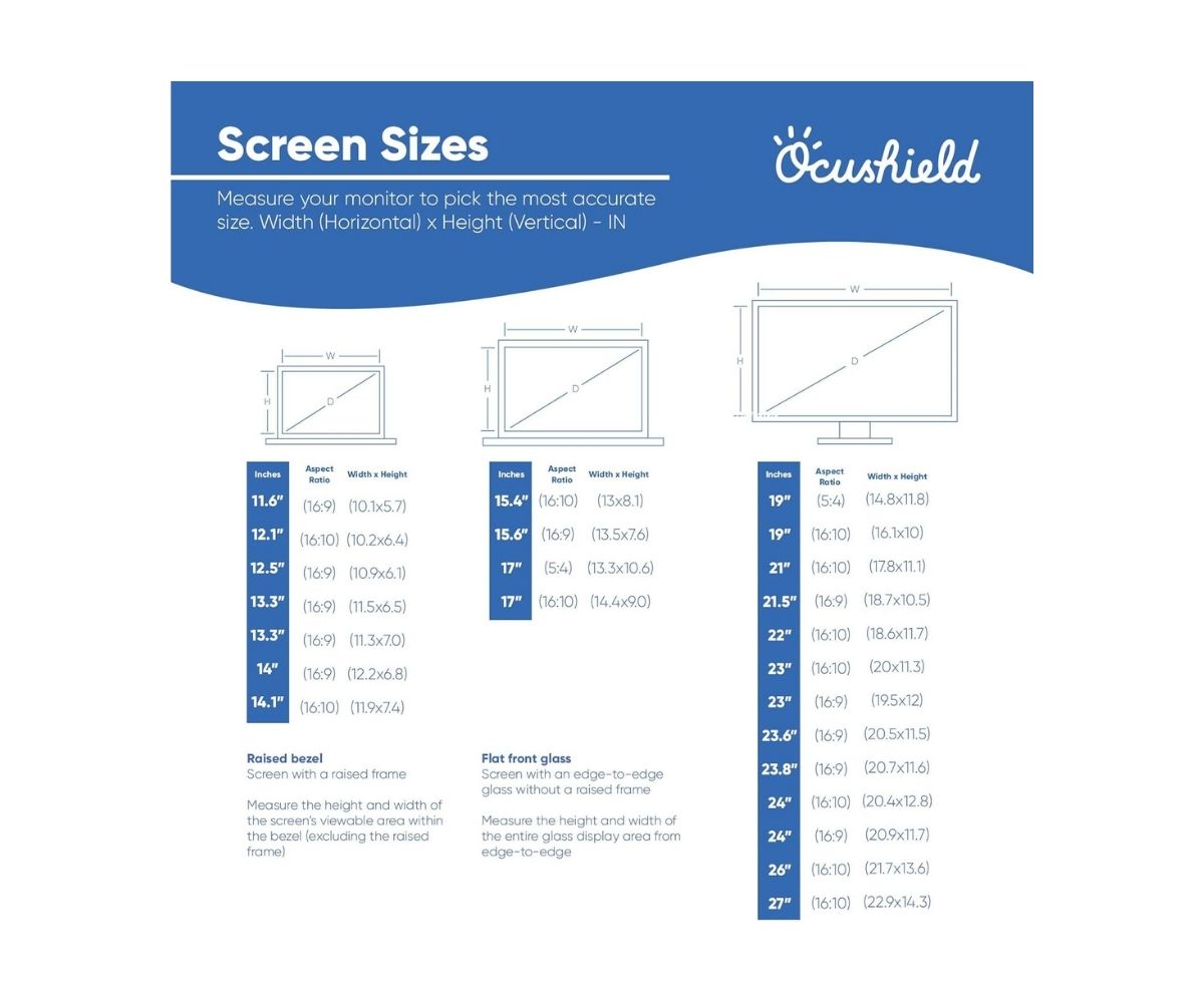 Ocushield 22” (16:10) Premium Anti Blue Light Screen Protector with Privacy Filter - Image 2