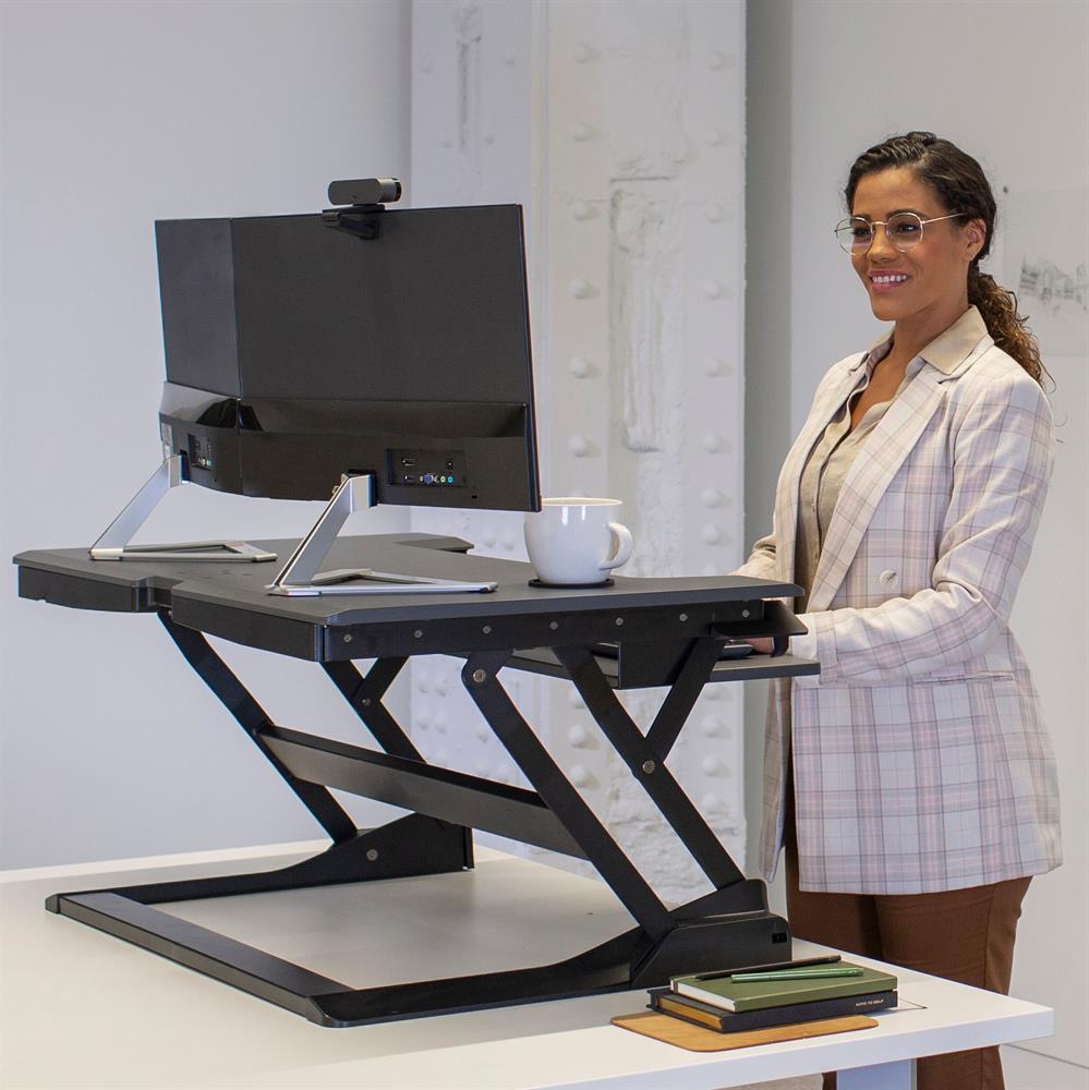 Ergotron WorkFit-TL, Sit-Stand Desktop Workstation (black with grey surface) - Image 3