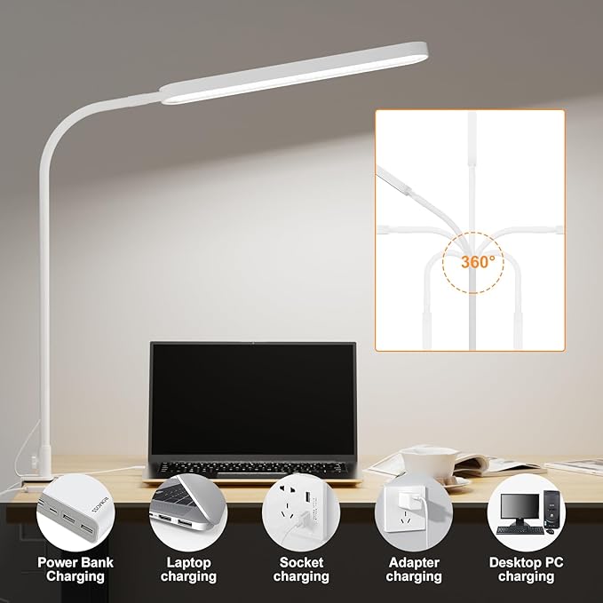 SKYLEO LED Desk Lamp with Gooseneck - Image 5