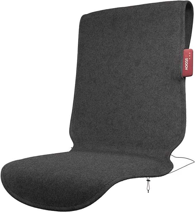Big Hug³ Original Stoov heated seat cushion in open position showing integrated backrest and seat pad design