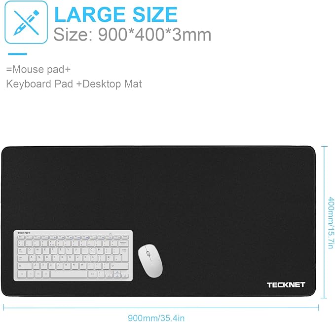 TECKNET Gaming Mouse Mat, 900x400x3 mm Large Mouse Pad - Image 4