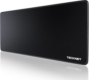 TECKNET Gaming Mouse Mat large black desktop mat with smooth tracking surface and minimalist design