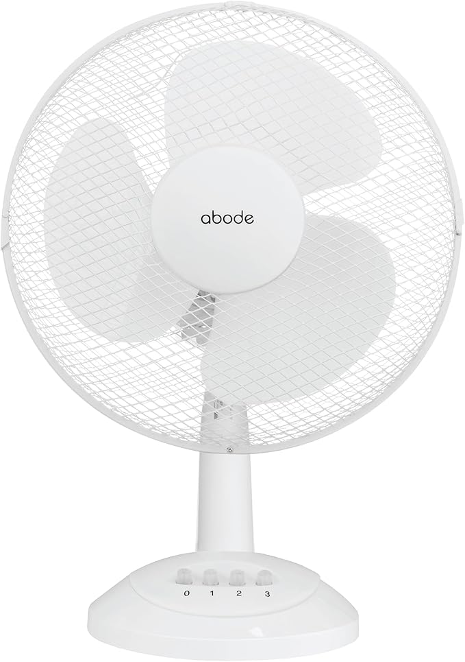 Abode 12" Inch, Lightweight, Portable Desk Fan