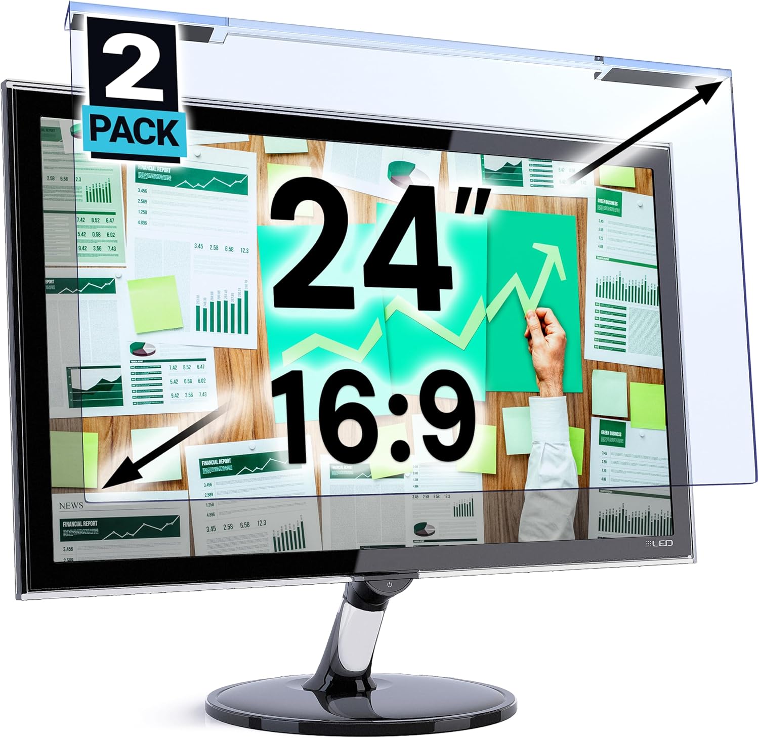 VINTEZ Blue Light Screen Protector for 24 Inch Computer Monitor and Laptop – Anti-UV Blue Light Blocking film