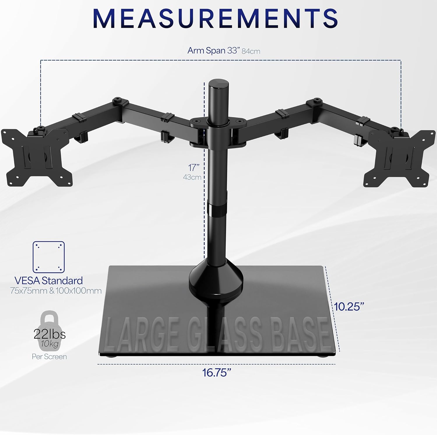 VIVO Freestanding Dual Monitor Stand - Image 2