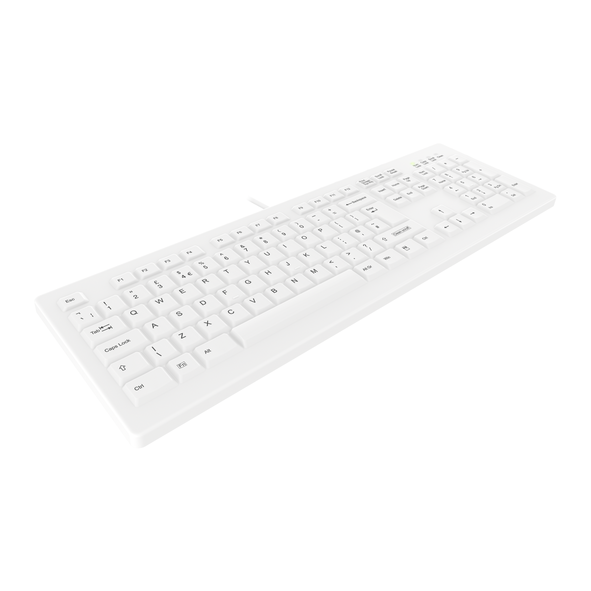 Contour Active Key ClassicClean Medical Keyboard IP68 Full-Size Wired White UK C8100