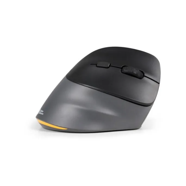 Bakker Elkhuizen PRF Pro 3-Mode Vertical Mouse Right Handed angled view showing buttons and scroll wheel.