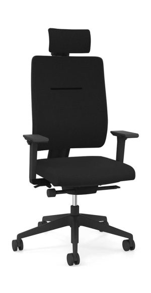 Viasit Toleo swivel chair with headrest, 4D arms, lumbar support, ultra spring seat - Black