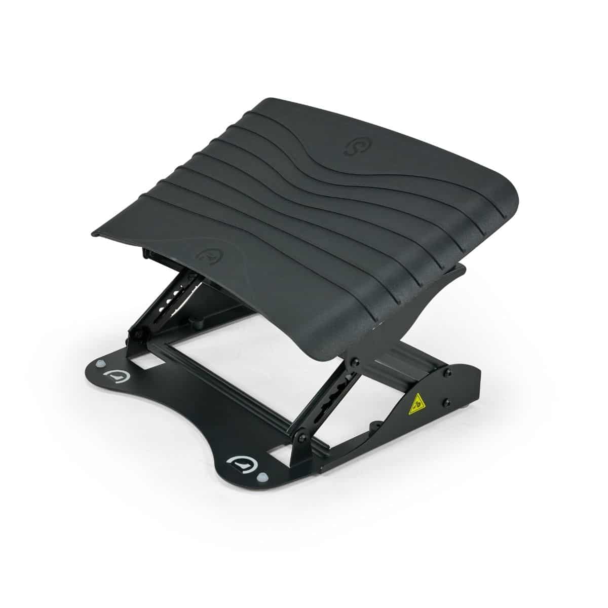 Atlantic Footrest by BakkerElkhuizen raised to a high position with a tilted foot platform.