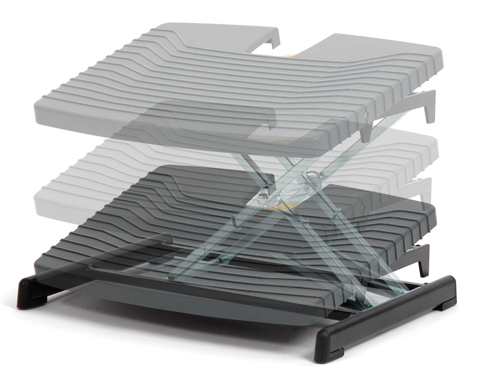 Pro 959 Footrest by BakkerElkhuizen showing multiple height adjustment positions.