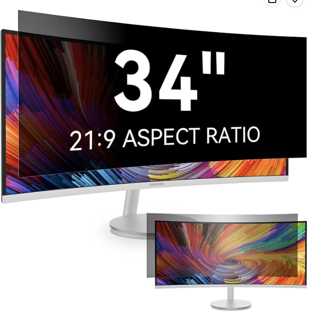 Protescreen 34 Inch Computer Privacy Screen Filter for 21:9 Aspect Ratio, Anti Blue Light Glare Shie